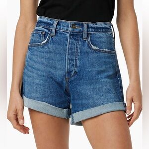 Joe's Jeans Rolled 5" Denim Shorts Womens Size 28 Medium Wash Cuffed Stretch